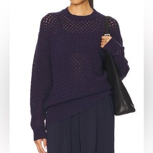 🔥NWT Varley Grady Boucle Knit Sweater in Evening Blue Size XS Women